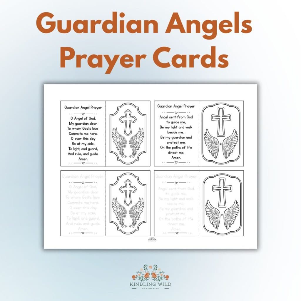 free guardian angel prayer card printable for catholic kids